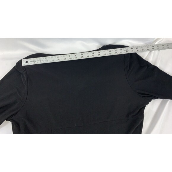 Chaps Classic Midi 3/4 Sleeve V Neck Twist Front Black Party Dress Woman's 1X - Picture 11 of 15